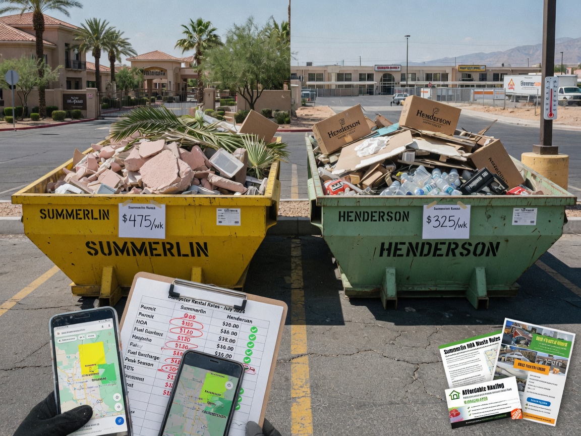 What Influences Dumpster Rental Pricing in Summerlin Versus Henderson